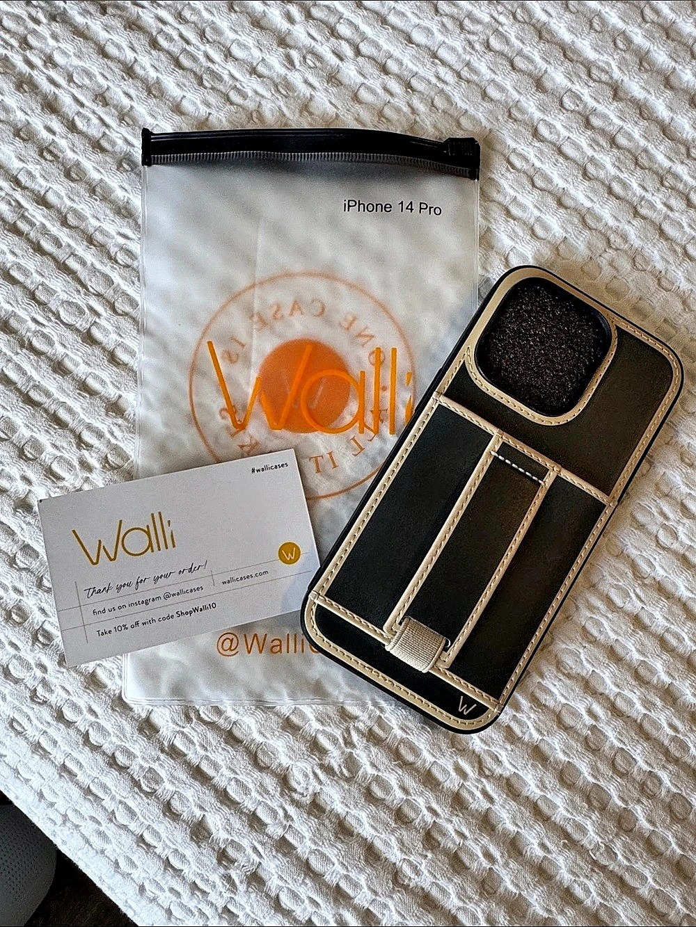 Wally iPhone 14 Pro Black & Gold Phone Case NWT